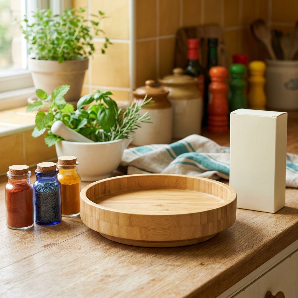 Rotating Bamboo Spice Organizer