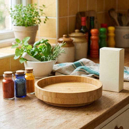 Rotating Bamboo Spice Organizer