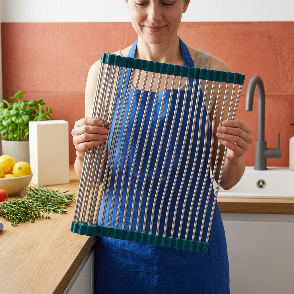 Adjustable Over-Sink Roll-Up Drying Rack