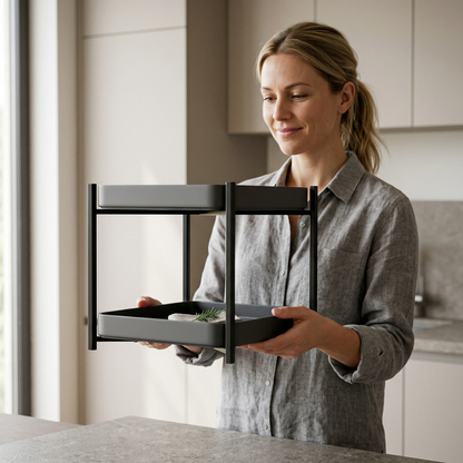 Female model holding Noirline organizer concept