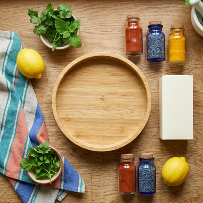 Rotating Bamboo Spice Organizer